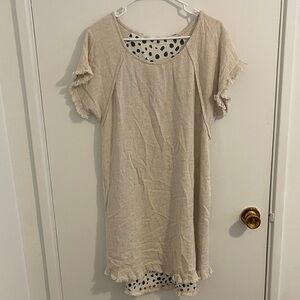 Umgee Cream Dress with Polka Dot back